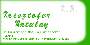 krisztofer matulay business card